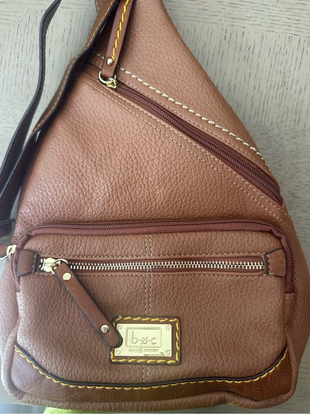 b.o.c. Born Concept Brow Sling Bag backpag| Pebbled Faux Leather| Gold Harward